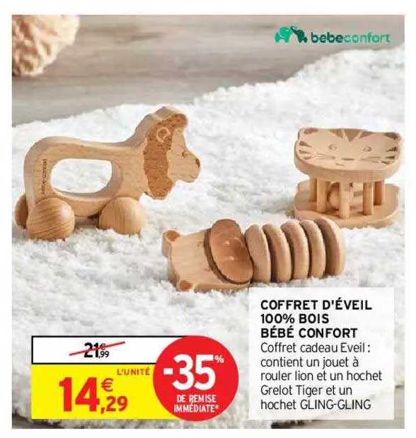 coffret d'éveil 100% bois bébé confort