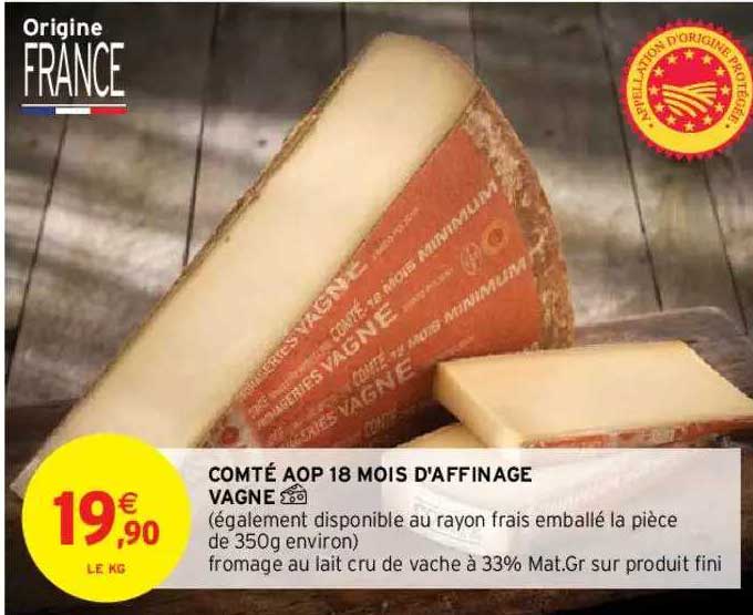 comté aop 18 mois d'affinage vagne