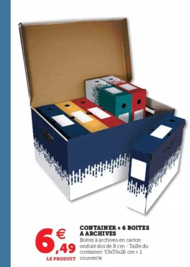 container + 6 boîtes à archives