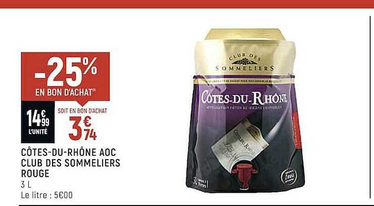 côtes-du-rhône aoc club des sommeliers rouge