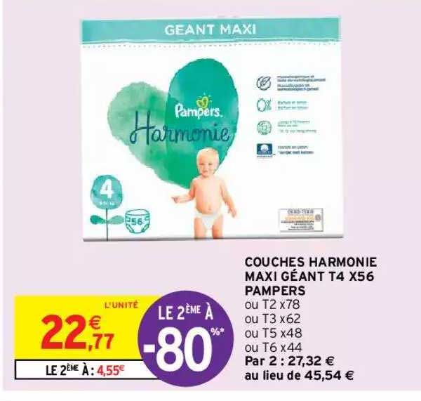 couches harmonie maxi géant t4 x56 pampers