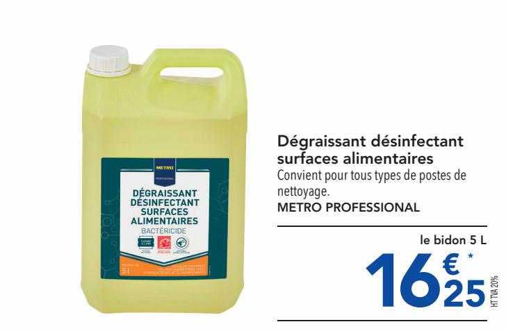 dégraissant désinfectant surfaces alimentaires metro professional