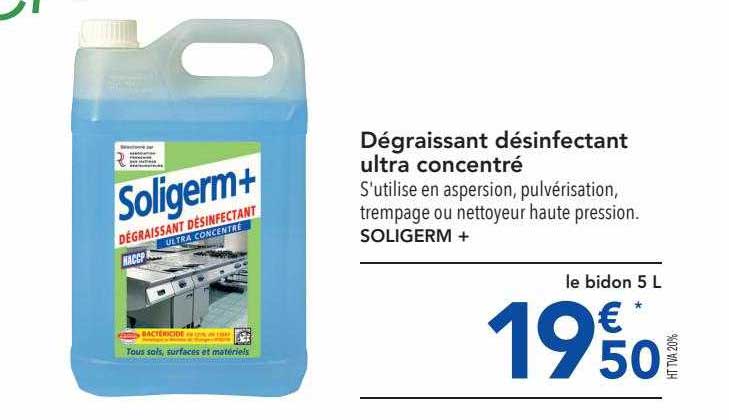 dégraissant désinfectant ultra concentré soligerm+