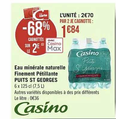 eau minérale naturelle finement pétillante puits st georges