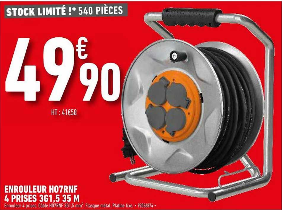 enrouleur h07rnf 4 prises 3g1,5 35m