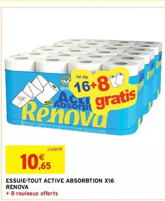 essuie-tout active absorption x16 renova