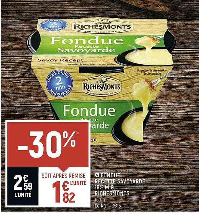 fondue recette savoyarde 19% m.g. richesMonts