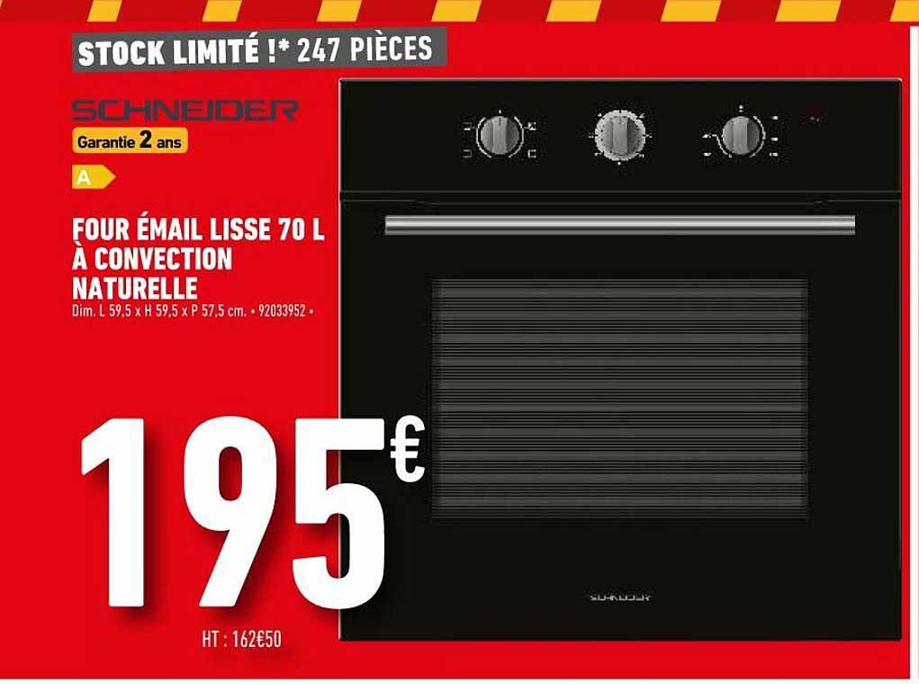 four émail lisse 70 l à convection naturelle schneider