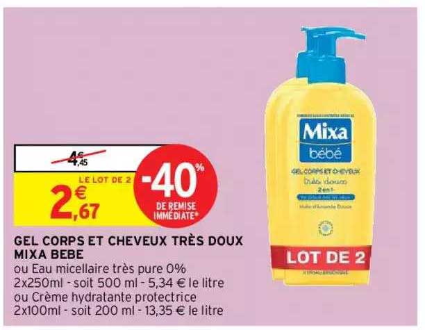 gel corps et cheveux très doux mixa bébé