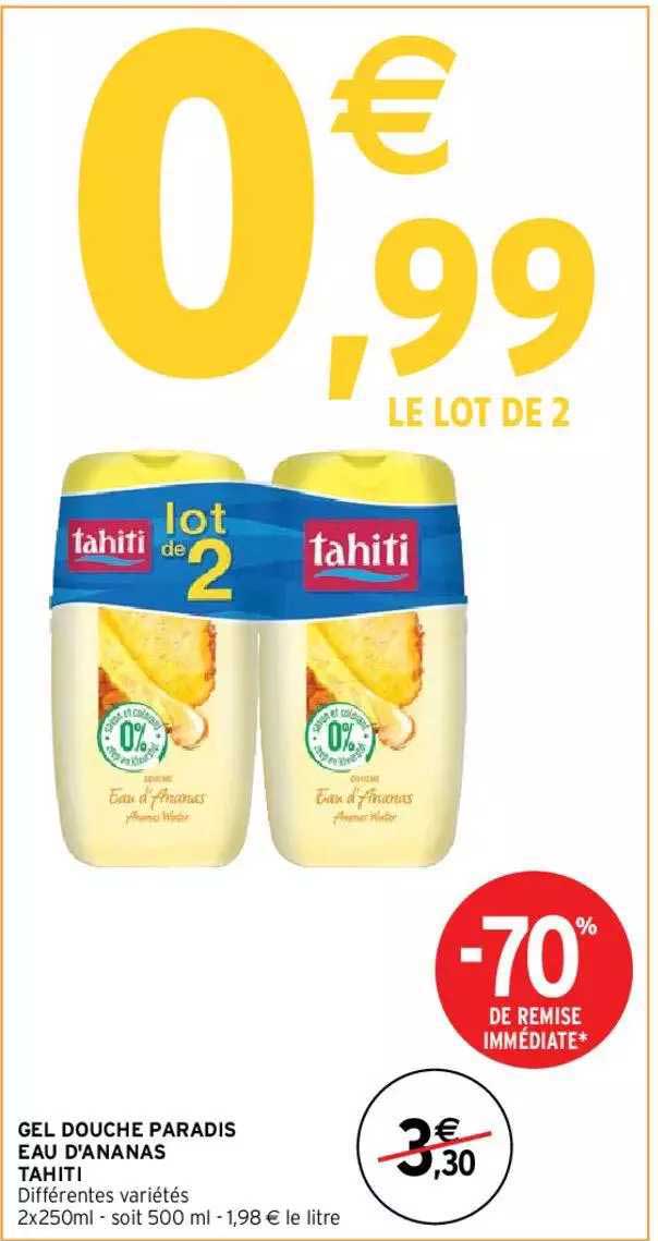 gel douche paradis eau d'ananas tahiti
