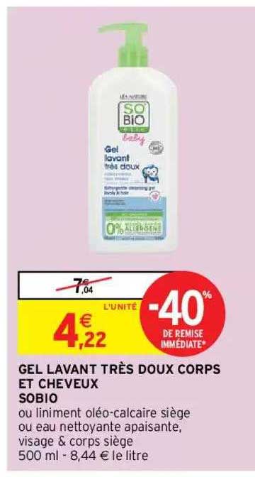 gel lavant très doux corps et cheveux sobio
