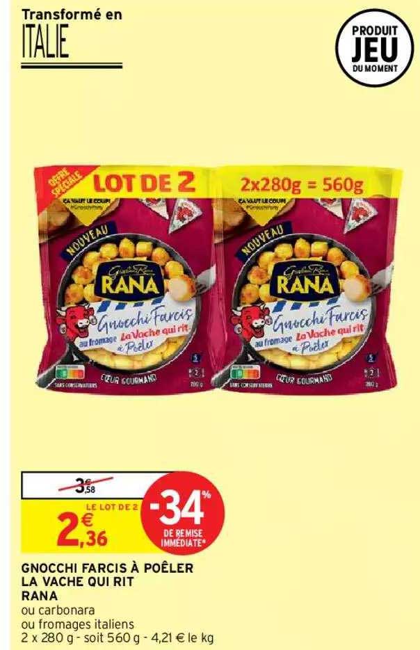 gnocchi farcis à poêler la vache qui rit rana