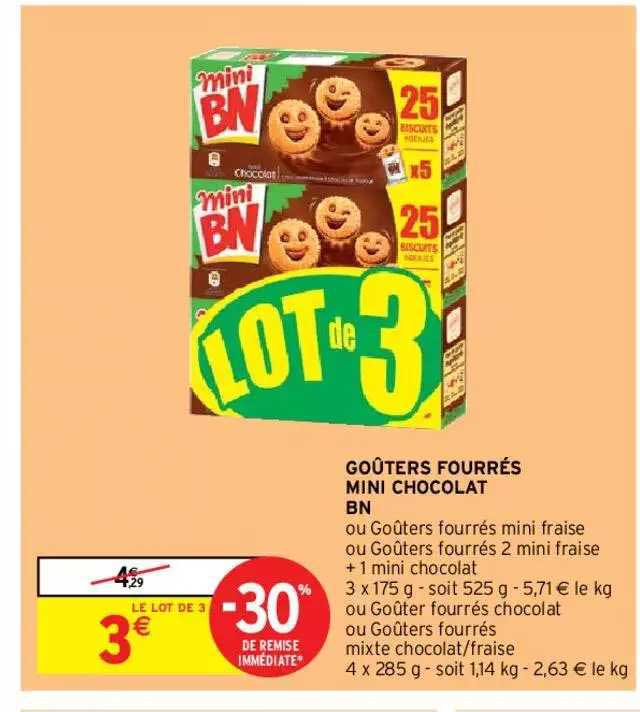 Goûters Fourrés Mini Chocolat Bn