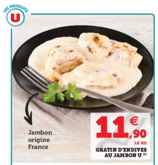gratin d'endives au jambon u