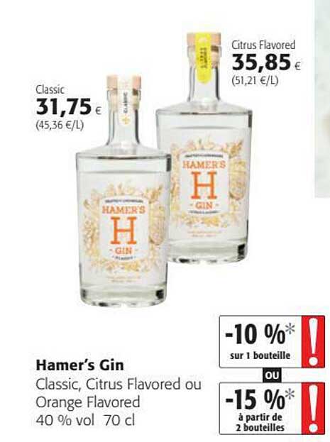 hamer's gin classic, citrus flavored ou orange flavored