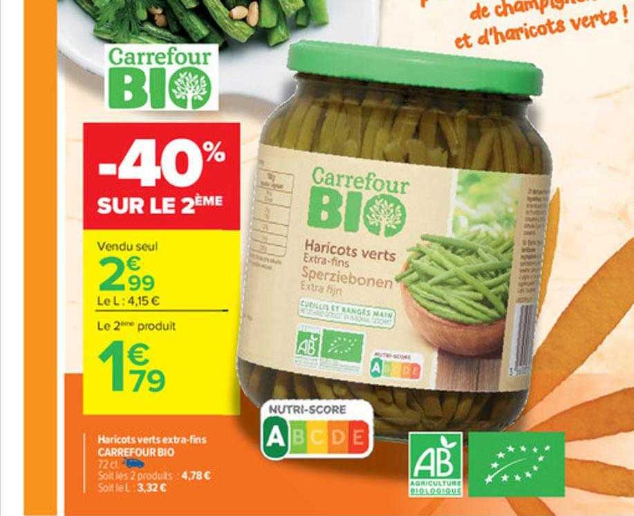 haricots verts extra-fins carrefour bio
