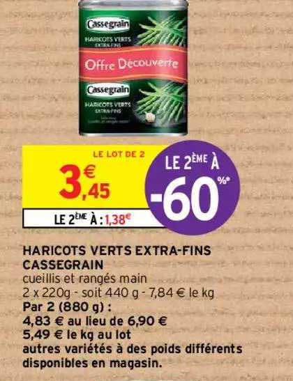 haricots verts extra-fins cassegrain