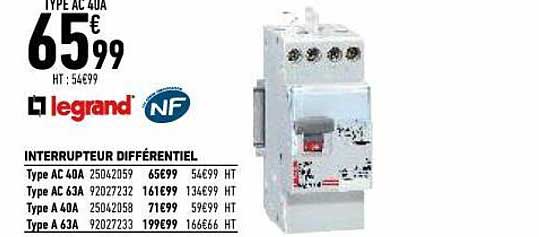 interrupteur différentiel legrand