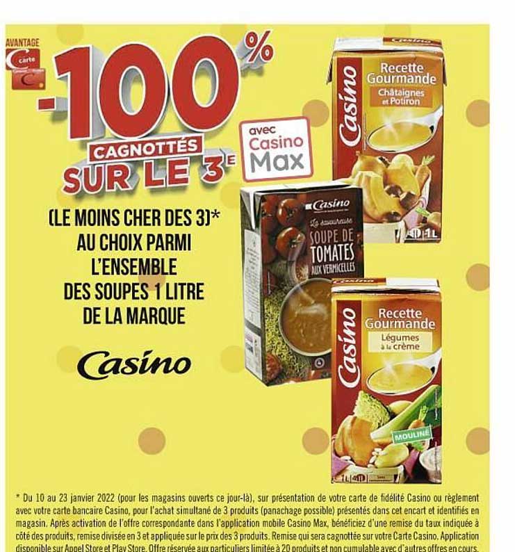 l'ensemble des soupes 1 litre de la marque casino