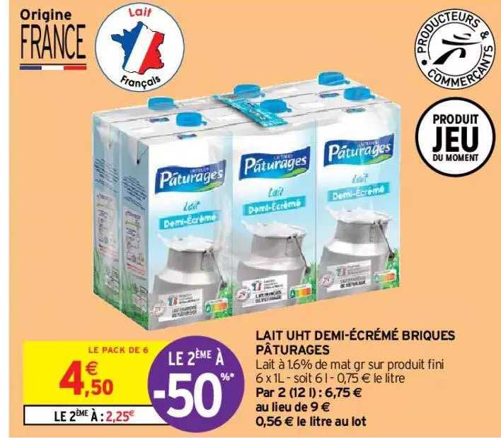 Lait Uht Demi-écrémé Biques Pâturages