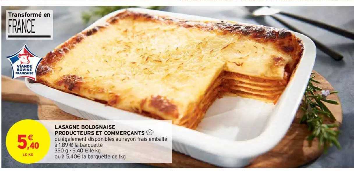 lasagne bolognaise producteurs et commerçants