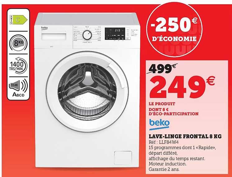 lave-linge frontal 8 kg beko