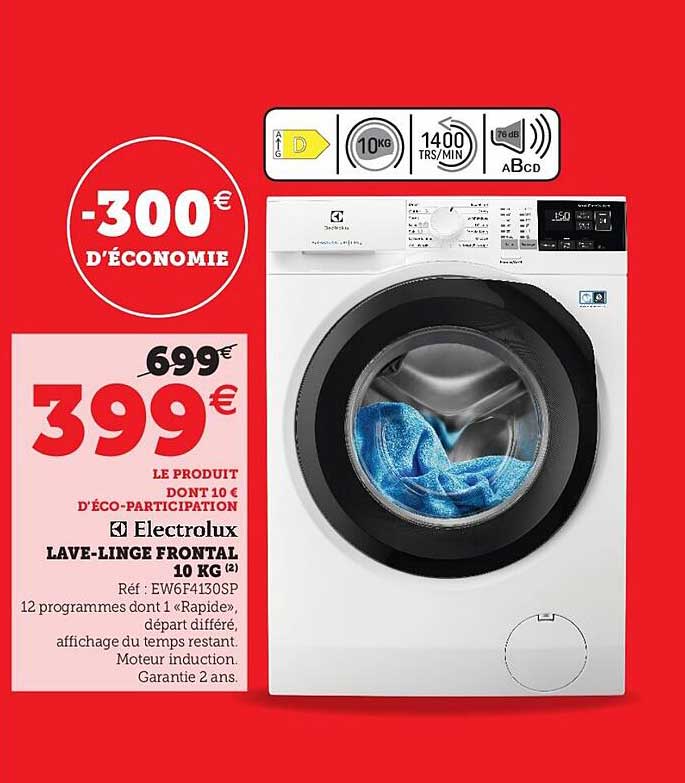 lave-linge frontal electrolux 10 kg