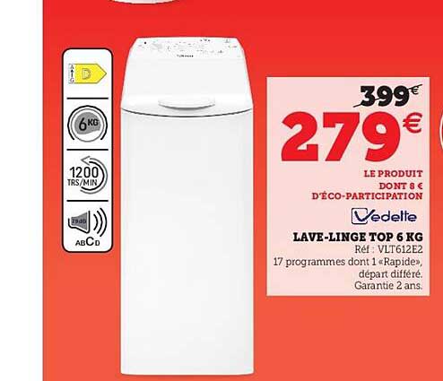 lave-linge top 6 kg