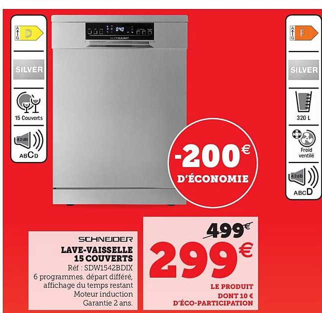 lave-vaisselle 15 couverts schneider