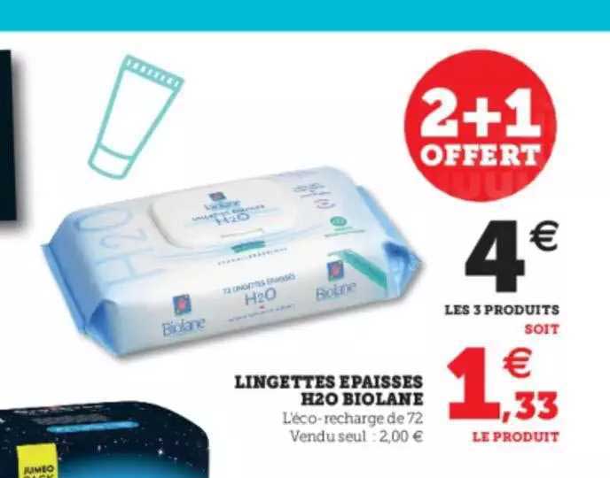 Lingettes épaisses H20 Biolane