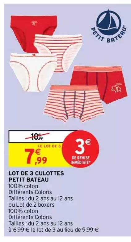 lot de 3 culottes petit bateau