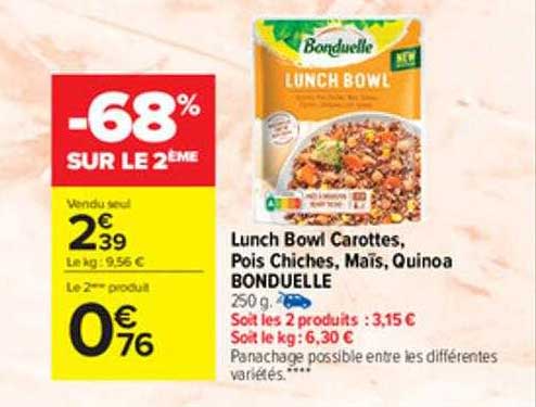 Lunch Bowl Carottes, Pois Chiches, Maïs, Quinoa Bonduelle