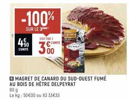 magret de canard du sud-ouest fumé au bois de hêtre delpeyrat