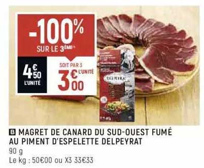 Magret De Canard Du Sud-ouest Fumé Au Piment D'espelette Delpeyrat