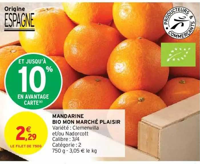 mandarine bio mon marché plaisir