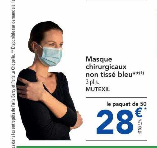 masque chirurgicaux non tissé bleu mutexil