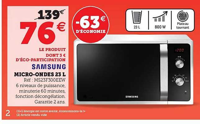 micro-ondes 23l samsung
