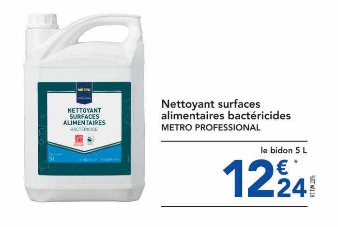 nettoyant surfaces alimentaires bactéricides metro professional