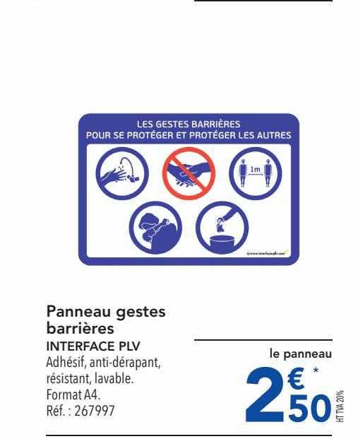 panneau gestes barrières interface plv