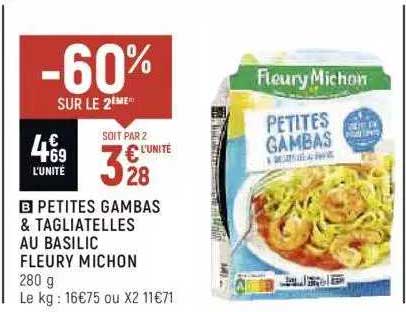 petites gambas & tagliatelles au basilic fleury michon