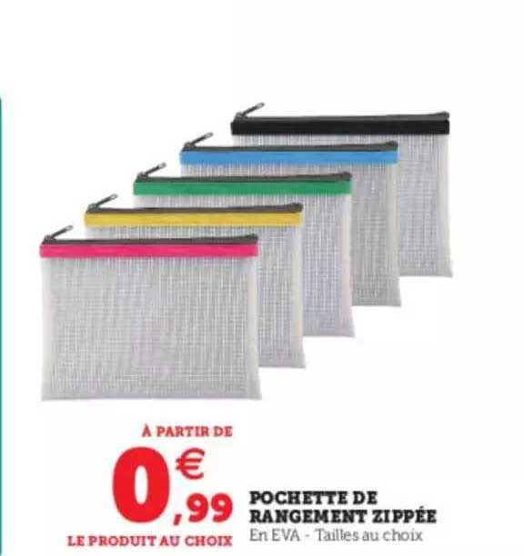 pochette de rangement zippée