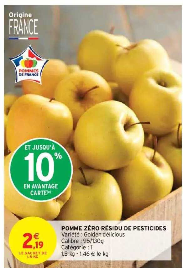 pomme zéro résidu de pesticides