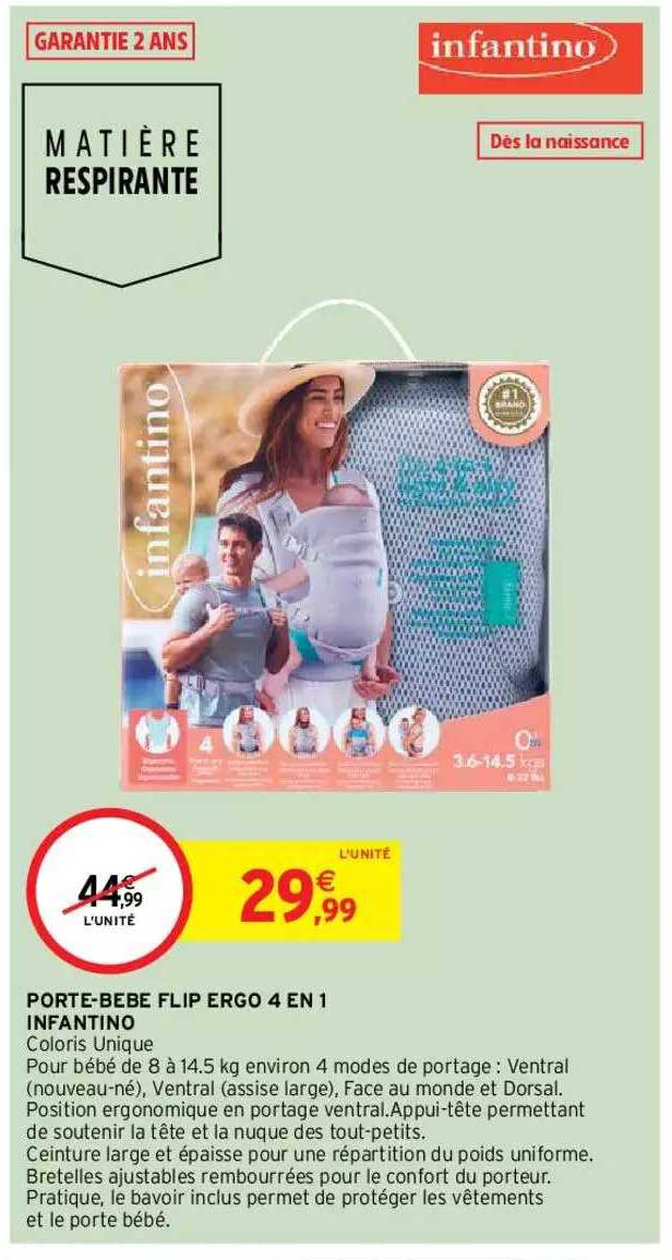 porte-bébé flip ergo 4 en 1 infantino