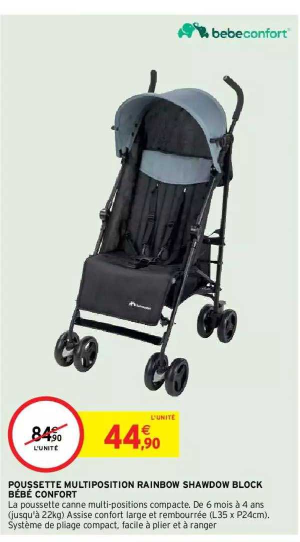 poussette multiposition rainbow shawdow block bébé confort
