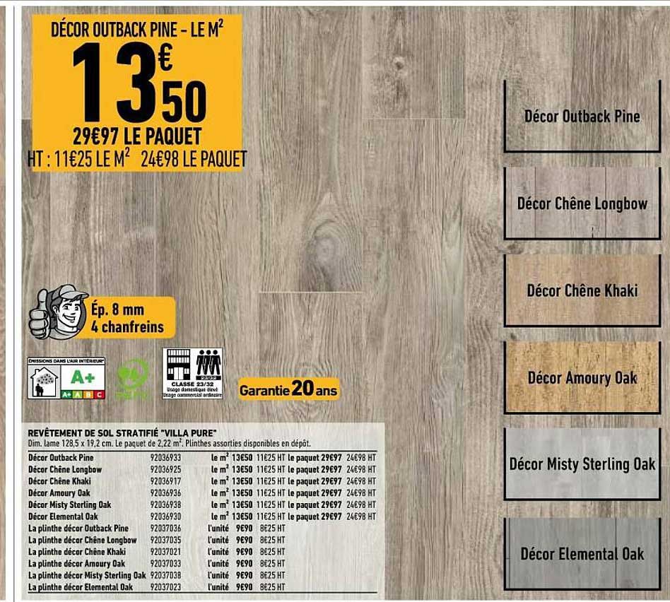 revêtement de sol stratifié "villa pure"