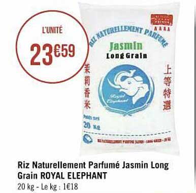 riz naturellement parfumé jasmin long grain royal éléphant