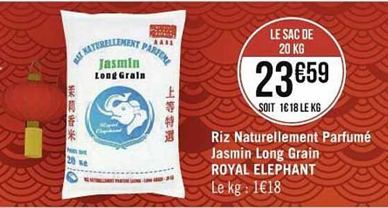 riz naturellement parfumée jasmin long grain royal éléphant