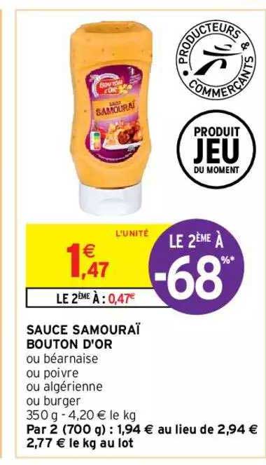 sauce samouraï bouton d'or