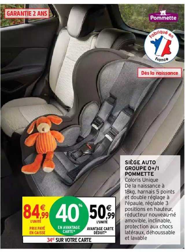 siège auto groupe 0+-1 pommette