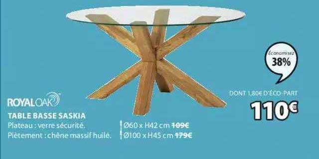 table basse saskia royal oak